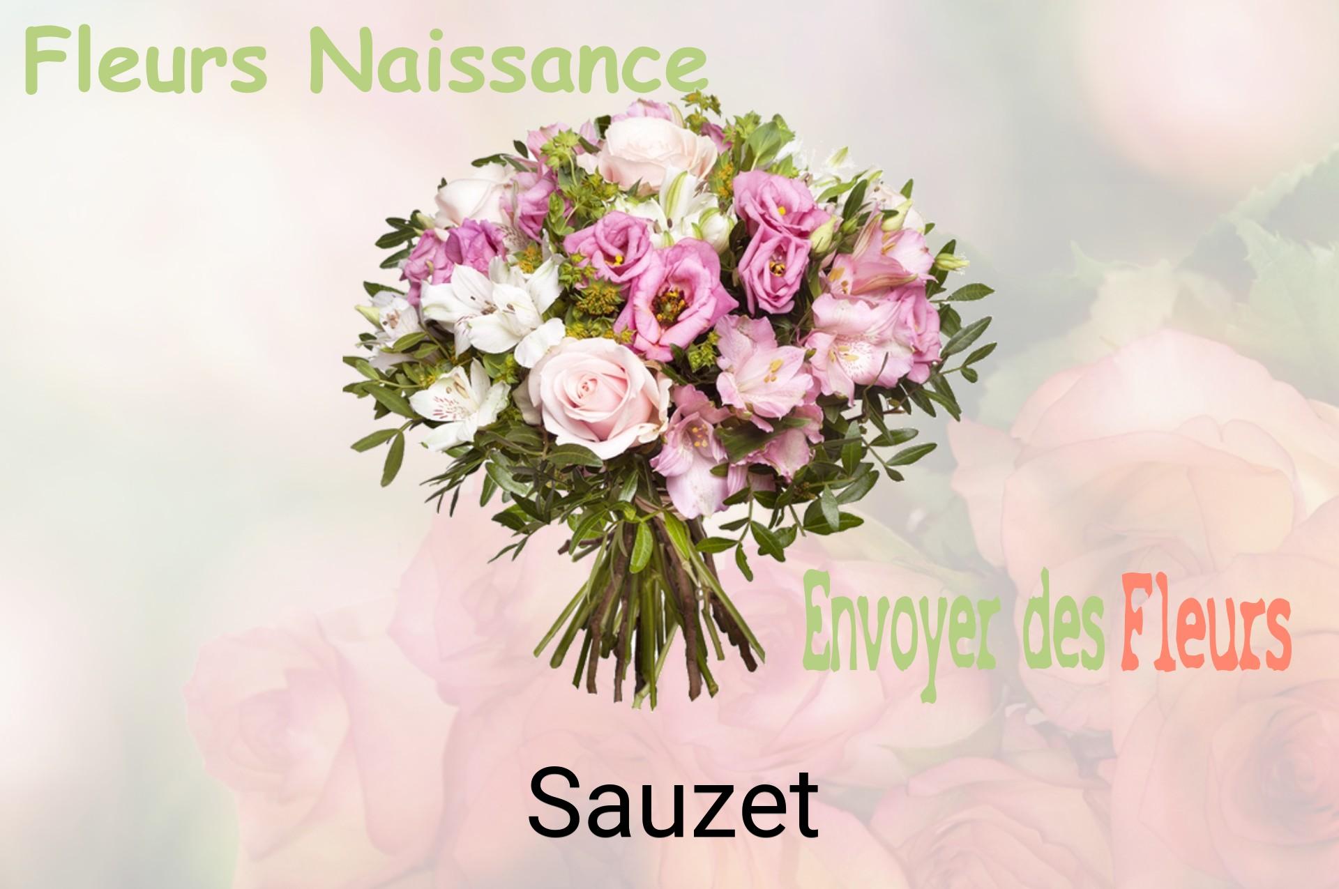Bouquet de fleurs de naissance livré à Sauzet