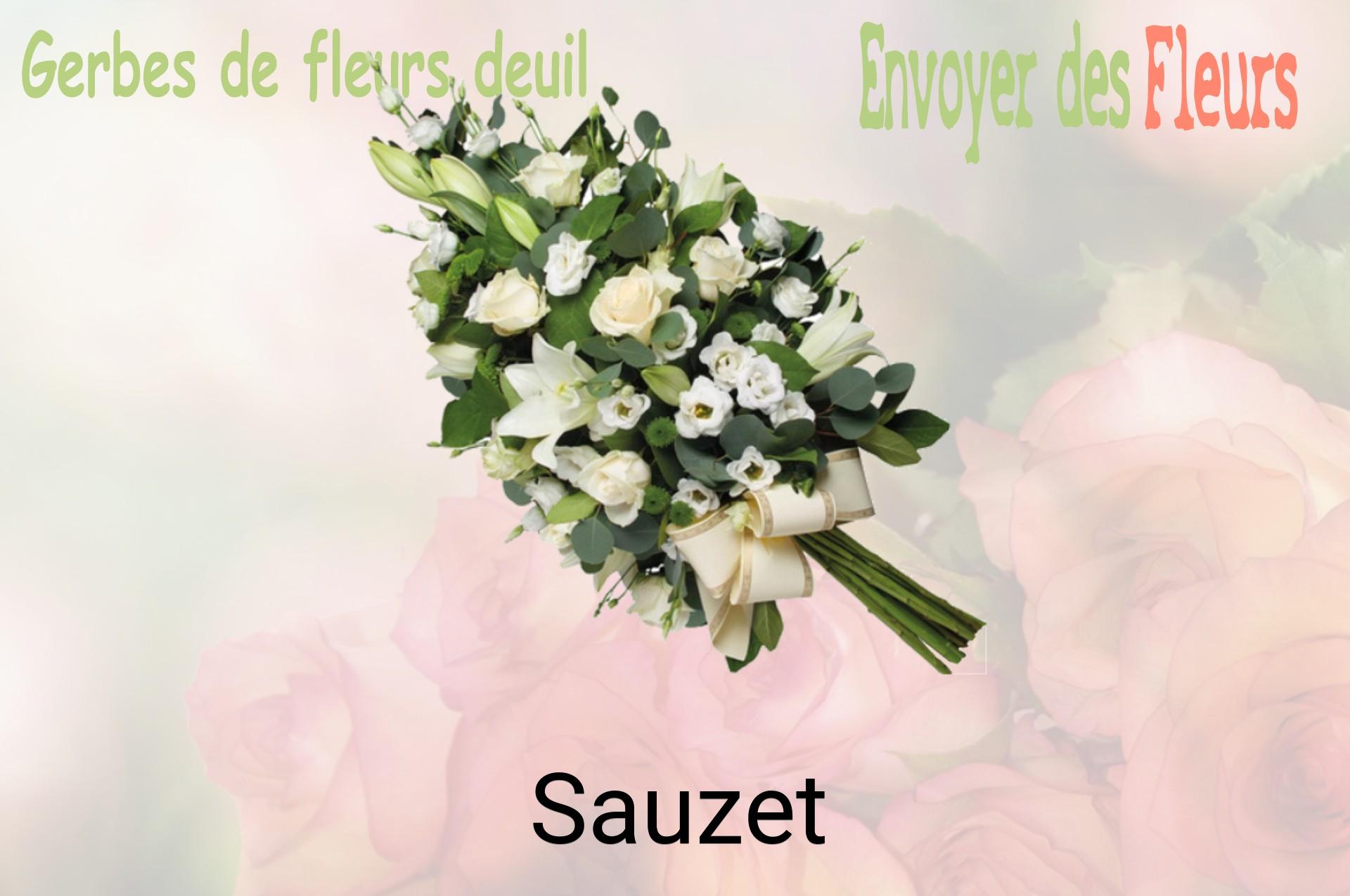 Gerbe de fleurs de deuil livrée à Sauzet